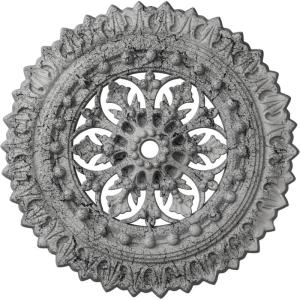 imageEkena Millwork CM18SK 18 12Inch OD x 1 18Inch ID x 1 12Inch Sellek Ceiling MedallionUltra Pure White Crackle Flat Finish