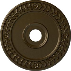 imageEkena Millwork CM21WR Wreath Ceiling Medallion 21 18quotOD x 3 58quotID x 78quotP Fits Canopies up to 6quot Factory PrimedBrass Metallic Series