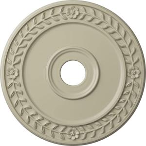 imageEkena Millwork CM21WR Wreath Ceiling Medallion 21 18quotOD x 3 58quotID x 78quotP Fits Canopies up to 6quot Factory PrimedClear Yellow Flat Finish
