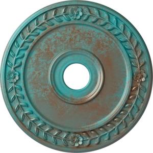 imageEkena Millwork CM21WR Wreath Ceiling Medallion 21 18quotOD x 3 58quotID x 78quotP Fits Canopies up to 6quot Factory PrimedCopper Green Patina Metallic Series