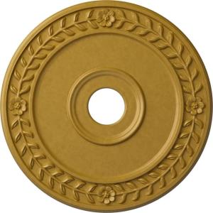 imageEkena Millwork CM21WR Wreath Ceiling Medallion 21 18quotOD x 3 58quotID x 78quotP Fits Canopies up to 6quot Factory PrimedIridescent Gold Metallic Series