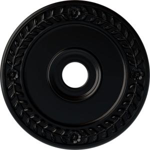 imageEkena Millwork CM21WR Wreath Ceiling Medallion 21 18quotOD x 3 58quotID x 78quotP Fits Canopies up to 6quot Factory PrimedJet Black Flat Finish