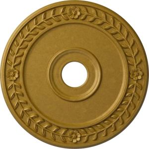 imageEkena Millwork CM21WR Wreath Ceiling Medallion 21 18quotOD x 3 58quotID x 78quotP Fits Canopies up to 6quot Factory PrimedPharaohs Gold Metallic Series