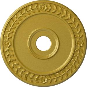 imageEkena Millwork CM21WR Wreath Ceiling Medallion 21 18quotOD x 3 58quotID x 78quotP Fits Canopies up to 6quot Factory PrimedRich Gold Metallic Series
