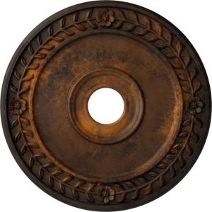 imageEkena Millwork CM21WR Wreath Ceiling Medallion 21 18quotOD x 3 58quotID x 78quotP Fits Canopies up to 6quot Factory PrimedRust Metallic Series