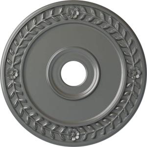 imageEkena Millwork CM21WR Wreath Ceiling Medallion 21 18quotOD x 3 58quotID x 78quotP Fits Canopies up to 6quot Factory PrimedSilver Metallic Series