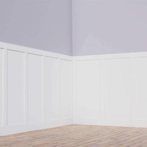 imageEkena Millwork WPKP32X03CS Classic Shaker 8 Length PVC Wainscoting Kit Heights up to 32quot 12quot  15quot Adjustable Wall Panels WhiteHeights up to 56 20 Adjustable Wall Panels
