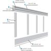 imageEkena Millwork WPKP56X04DS Deluxe Shaker 8 Length PVC Wainscoting Kit Heights up to 56quot 12quot  15quot Adjustable Wall Panels White