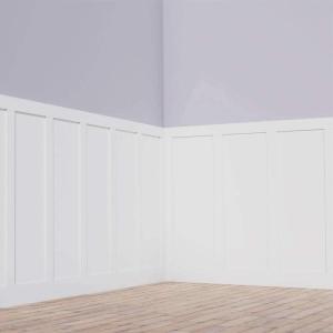 imageEkena Millwork WPKP56X04CS Classic Shaker 8 Length PVC Wainscoting Kit Heights up to 56quot 12quot  15quot Adjustable Wall Panels White