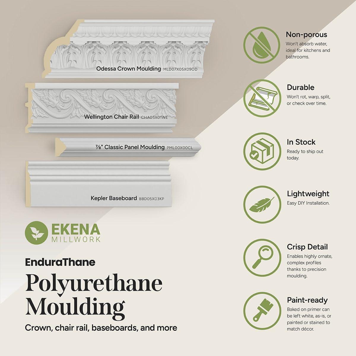 imageEndurathane Sequential Crown Moulding 3 12quotH x 1 78quotP x 4quotF x 94 12quotL Factory Primed 8Pack8Pack