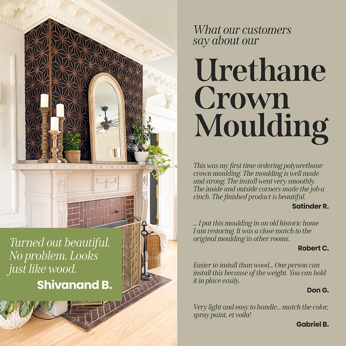 imageEndurathane Sequential Crown Moulding 3 12quotH x 1 78quotP x 4quotF x 94 12quotL Factory Primed 8Pack8Pack