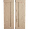 imageEkena Millwork 11W x 58H Rustic Two Board Joined BoardnBatten Rough Cedar Faux Wood Shutters wEnd Batten Per Pair Primed TanHand Hewn