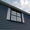 imageEkena Millwork 11W x 58H Rustic Two Board Joined BoardnBatten Rough Cedar Faux Wood Shutters wEnd Batten Per Pair Primed TanHand Hewn