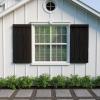 imageEkena Millwork 11W x 58H Rustic Two Board Joined BoardnBatten Rough Cedar Faux Wood Shutters wEnd Batten Per Pair Primed TanPecky Cypress