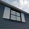 imageEkena Millwork 11W x 58H Rustic Two Board Joined BoardnBatten Rough Cedar Faux Wood Shutters wEnd Batten Per Pair Primed TanRiverwood