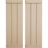 imageEkena Millwork 11W x 58H Rustic Two Board Joined BoardnBatten Rough Cedar Faux Wood Shutters wEnd Batten Per Pair Primed TanRough Sawn