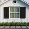 imageEkena Millwork 11W x 58H Rustic Two Board Joined BoardnBatten Rough Cedar Faux Wood Shutters wEnd Batten Per Pair Primed TanRough Sawn