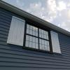 imageEkena Millwork 11W x 58H Rustic Two Board Joined BoardnBatten Rough Cedar Faux Wood Shutters wEnd Batten Per Pair Primed TanSandblasted