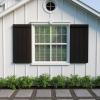 imageEkena Millwork 11W x 58H Rustic Two Board Joined BoardnBatten Rough Cedar Faux Wood Shutters wEnd Batten Per Pair Primed TanSandblasted