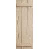 imageEkena Millwork 11W x 62H Rustic Two Board Joined BoardnBatten Rough Cedar Faux Wood Shutters Per Pair Primed TanHand Hewn