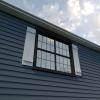 imageEkena Millwork 11W x 62H Rustic Two Board Joined BoardnBatten Rough Cedar Faux Wood Shutters Per Pair Primed TanHand Hewn