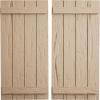 imageEkena Millwork 11W x 62H Rustic Two Board Joined BoardnBatten Rough Cedar Faux Wood Shutters Per Pair Primed TanHand Hewn