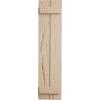 imageEkena Millwork 11W x 62H Rustic Two Board Joined BoardnBatten Rough Cedar Faux Wood Shutters Per Pair Primed TanHand Hewn