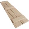 imageEkena Millwork 11W x 62H Rustic Two Board Joined BoardnBatten Rough Cedar Faux Wood Shutters Per Pair Primed TanHand Hewn