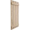 imageEkena Millwork 11W x 62H Rustic Two Board Joined BoardnBatten Rough Cedar Faux Wood Shutters Per Pair Primed TanHand Hewn
