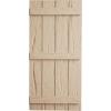 imageEkena Millwork 11W x 62H Rustic Two Board Joined BoardnBatten Rough Cedar Faux Wood Shutters Per Pair Primed TanHand Hewn