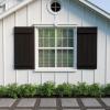 imageEkena Millwork 11W x 62H Rustic Two Board Joined BoardnBatten Rough Cedar Faux Wood Shutters Per Pair Primed TanHand Hewn