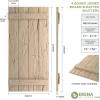 imageEkena Millwork 11W x 62H Rustic Two Board Joined BoardnBatten Rough Cedar Faux Wood Shutters Per Pair Primed TanHand Hewn