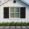 imageEkena Millwork 11W x 62H Rustic Two Board Joined BoardnBatten Rough Cedar Faux Wood Shutters Per Pair Primed TanHand Hewn