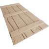 imageEkena Millwork 11W x 62H Rustic Two Board Joined BoardnBatten Rough Cedar Faux Wood Shutters Per Pair Primed TanHand Hewn