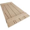 imageEkena Millwork 11W x 62H Rustic Two Board Joined BoardnBatten Rough Cedar Faux Wood Shutters Per Pair Primed TanHand Hewn