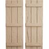 imageEkena Millwork 11W x 62H Rustic Two Board Joined BoardnBatten Rough Cedar Faux Wood Shutters Per Pair Primed TanHand Hewn