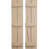 imageEkena Millwork 11W x 62H Rustic Two Board Joined BoardnBatten Rough Cedar Faux Wood Shutters Per Pair Primed TanHand Hewn