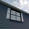 imageEkena Millwork 11W x 62H Rustic Two Board Joined BoardnBatten Rough Cedar Faux Wood Shutters Per Pair Primed TanHand Hewn