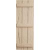 imageEkena Millwork 11W x 62H Rustic Two Board Joined BoardnBatten Rough Cedar Faux Wood Shutters Per Pair Primed TanHand Hewn