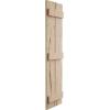 imageEkena Millwork 11W x 62H Rustic Two Board Joined BoardnBatten Rough Cedar Faux Wood Shutters Per Pair Primed TanHand Hewn