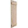 imageEkena Millwork 11W x 62H Rustic Two Board Joined BoardnBatten Rough Cedar Faux Wood Shutters Per Pair Primed TanHand Hewn