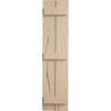 imageEkena Millwork 11W x 62H Rustic Two Board Joined BoardnBatten Rough Cedar Faux Wood Shutters Per Pair Primed TanHand Hewn