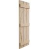 imageEkena Millwork 11W x 62H Rustic Two Board Joined BoardnBatten Rough Cedar Faux Wood Shutters Per Pair Primed TanHand Hewn