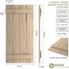 imageEkena Millwork 11W x 62H Rustic Two Board Joined BoardnBatten Rough Cedar Faux Wood Shutters Per Pair Primed TanHand Hewn