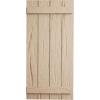 imageEkena Millwork 11W x 62H Rustic Two Board Joined BoardnBatten Rough Cedar Faux Wood Shutters Per Pair Primed TanHand Hewn