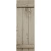 imageEkena Millwork 11W x 62H Rustic Two Board Joined BoardnBatten Rough Cedar Faux Wood Shutters Per Pair Primed TanKnotty Pine