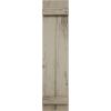 imageEkena Millwork 11W x 62H Rustic Two Board Joined BoardnBatten Rough Cedar Faux Wood Shutters Per Pair Primed TanKnotty Pine