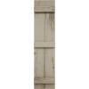 imageEkena Millwork 11W x 62H Rustic Two Board Joined BoardnBatten Rough Cedar Faux Wood Shutters Per Pair Primed TanKnotty Pine