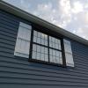 imageEkena Millwork 11W x 62H Rustic Two Board Joined BoardnBatten Rough Cedar Faux Wood Shutters Per Pair Primed TanKnotty Pine