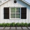 imageEkena Millwork 11W x 62H Rustic Two Board Joined BoardnBatten Rough Cedar Faux Wood Shutters Per Pair Primed TanPecky Cypress